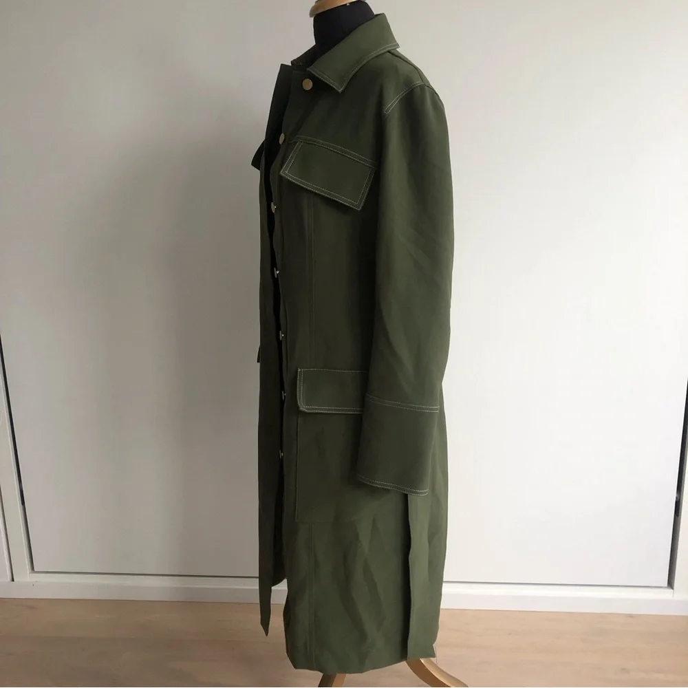 Manning Cartell Khaki Trench Coat Size 10 - Picture 3 of 6